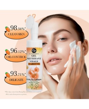 Gel Nettoyant Visage Carotte – Riche en Collagène 200 ml