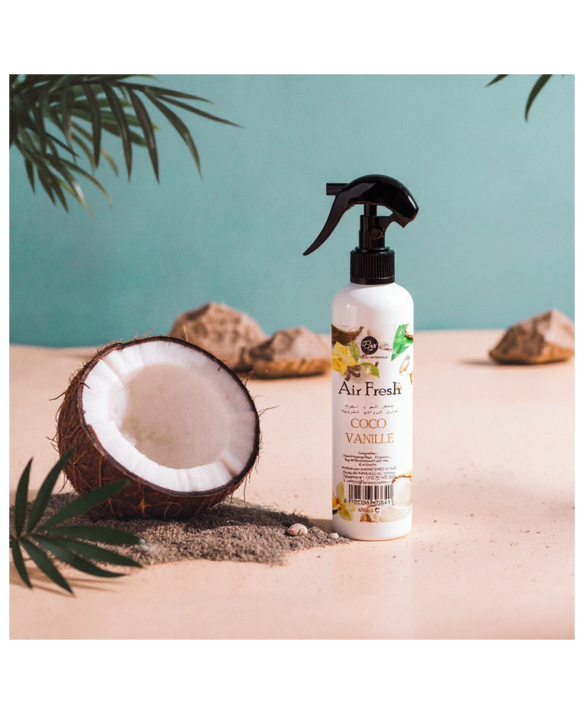 Air Fresh ELYS – Coco Vanille – Désodorisant d’Atmosphère – 200 ml (Spray Pistolet)