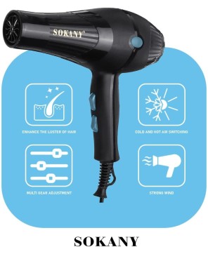 Sèche-Cheveux Professionnel SOKANY – 2600W – Puissance & Design Ergonomique