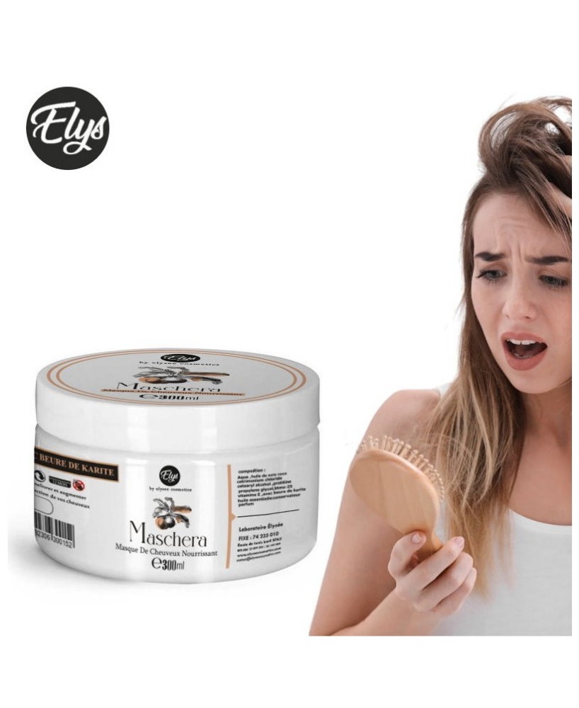 Masque Cheveux Bio au Beurre de Karité – ELYS – Sans Sulfate – 300 ml