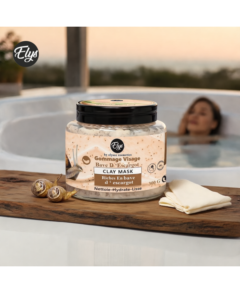 Gommage à la Bave d’Escargot – ELYS – Nettoie, Hydrate & Lisse – 300 g