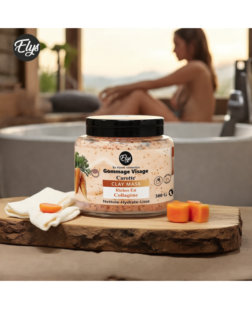 Gommage Carotte – ELYS – Nettoie, Hydrate & Lisse – 300 g