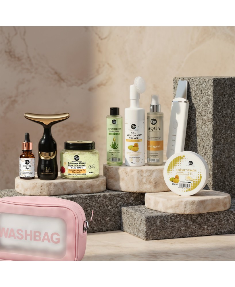 Pack Soin Visage Complet ELYS – Figue de Barbarie – 8 Produits + Appareils Beauté + Sac Cadeau