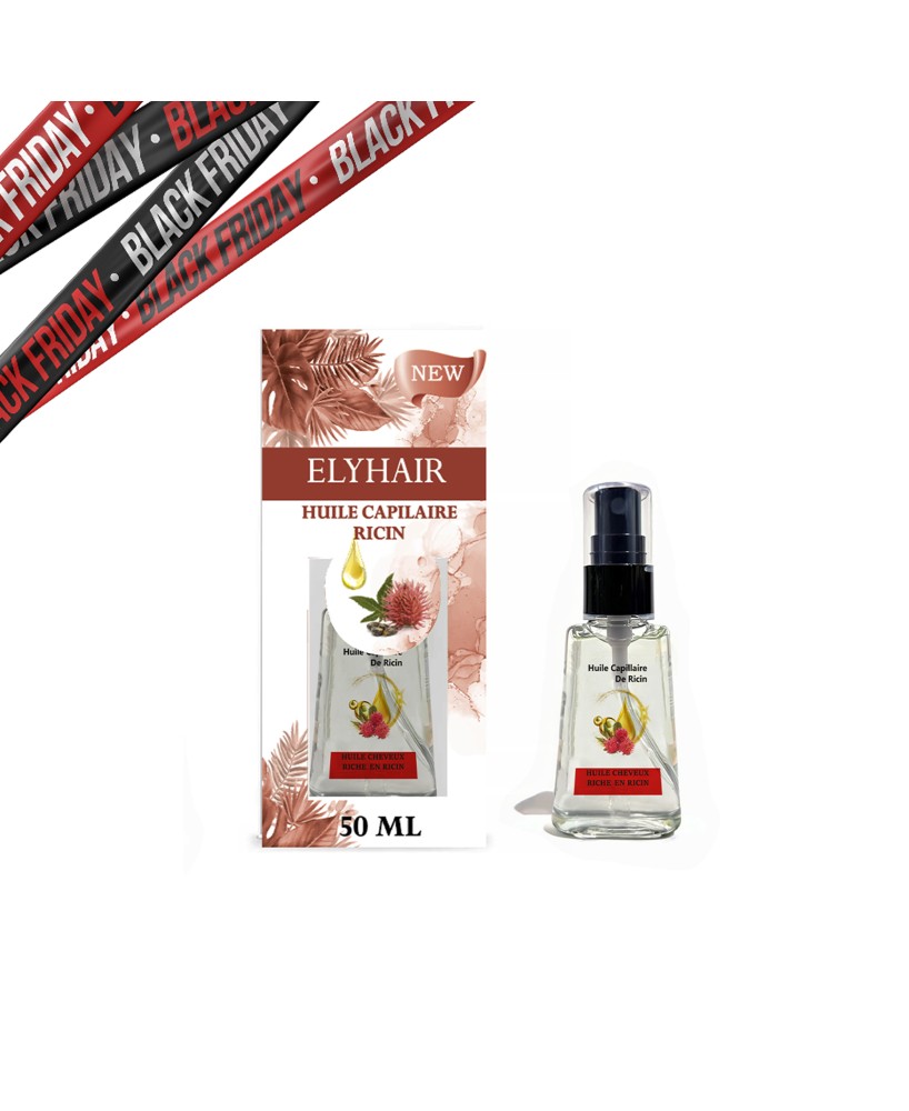 Huile Capillaire Ricin – Cheveux Nourrit & Stimule la Pousse – 50 ml