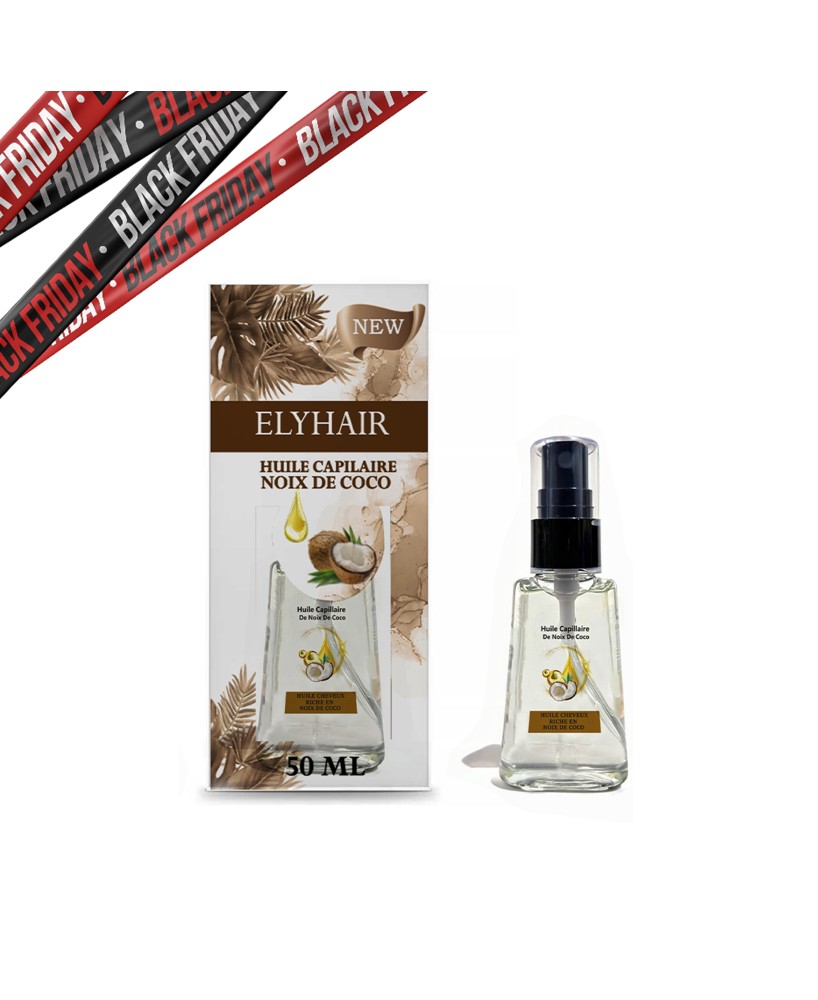 Huile Capillaire Noix de Coco Fractionnée – Nourrit, Assouplit & Hydrate – 50 ml
