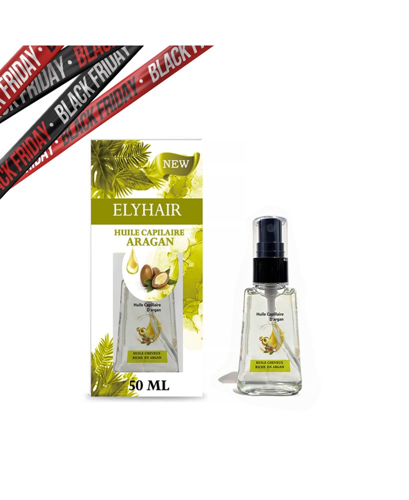 Huile Capillaire Argan – Cheveux Fortifiés & Pointes Réparées – 50 ml