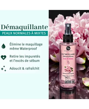 Démaquillant ELYS Eau de Rose – Douceur & Éclat 0% Alcool 0% Paraben 200 ml