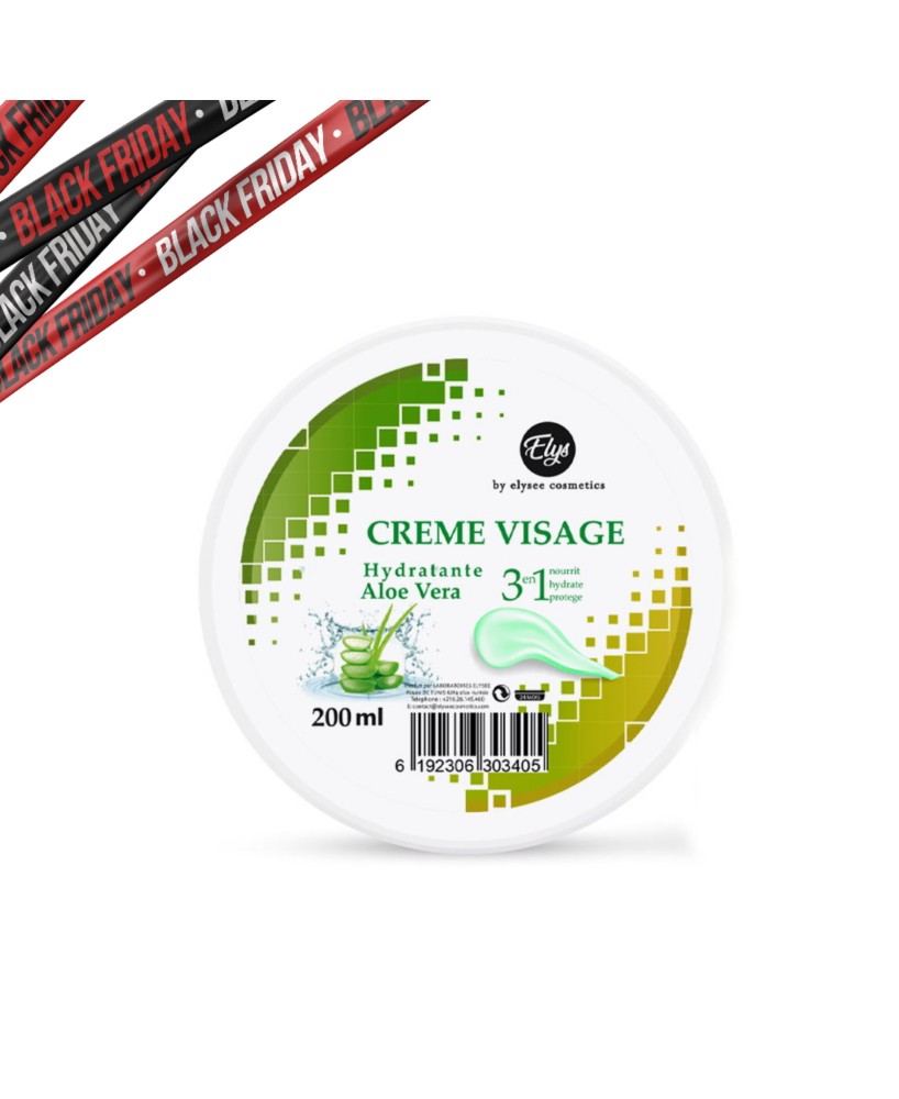 Crème Visage 3IN1 Hydratante – ELYS – Aloe Vera – 200 ml