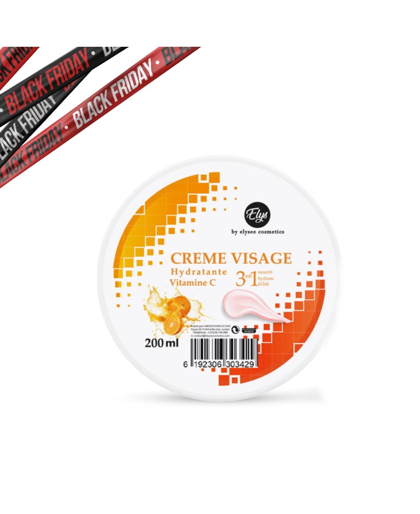 Crème Visage 3IN1 Hydratante – ELYS – Vitamine C – 200 ml