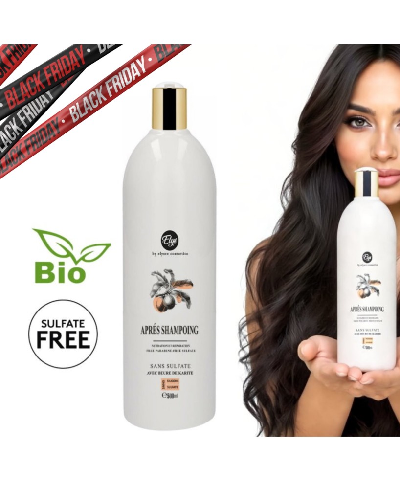Après-Shampooing Bio au Beurre de Karité – ELYS – Sans Sulfate – 500 ml