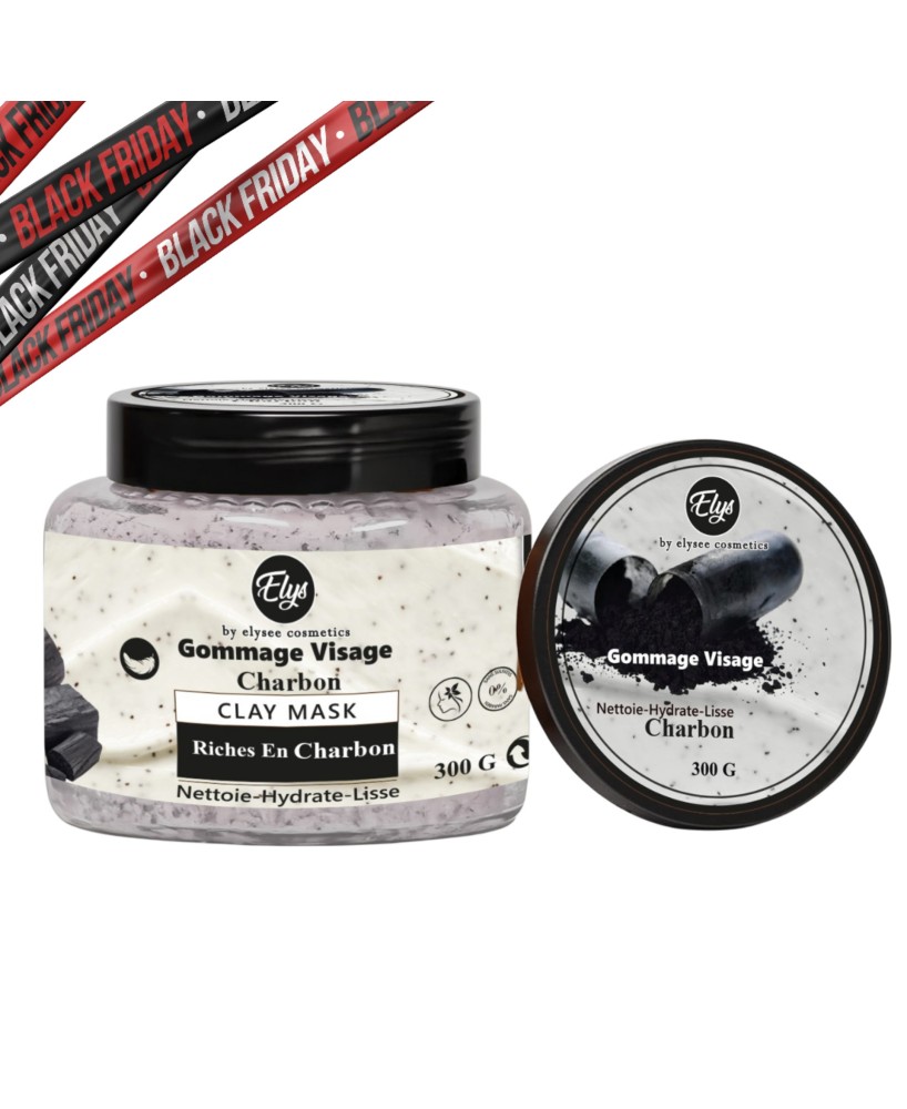 Gommage Charbon – ELYS – Nettoie, Hydrate & Lisse – 300 g