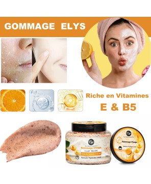 Gommage Orange ELYS – Riche en Vitamines E & B5 – Exfoliant Naturel – 300 g