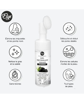 Gel Nettoyant Visage ELYS – Charbon - 200Ml