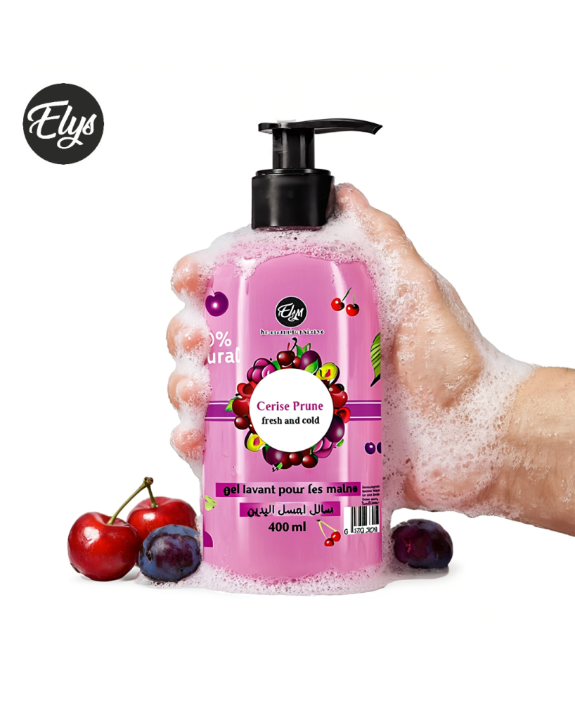 Gel Lavant des Mains Cerise & Prune Nettoyage en Douceur – ELYS – 400 ml