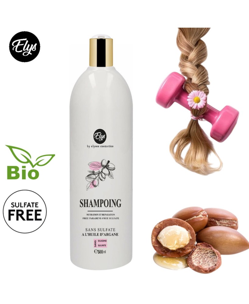 Shampooing Bio à l’Argan – ELYS – Sans Sulfate – Nutrition & Éclat