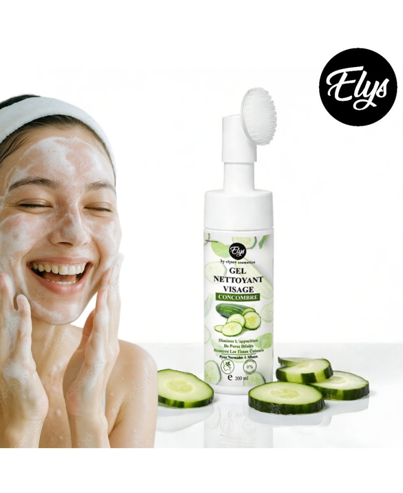 Gel Nettoyant Visage ELYS – Concombre - 200 Ml