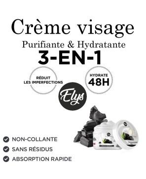 Crème Hydratante ELYS – Charbon - 100G