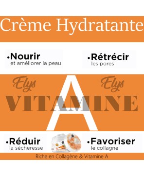 Crème Hydratante ELYS – Carotte – 100g – Riche en Collagène & Vitamine A