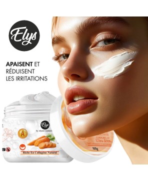 Crème Hydratante ELYS – Carotte – 100g – Riche en Collagène & Vitamine A