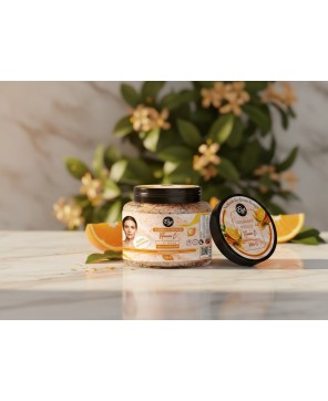 Gommage Orange ELYS – Riche en Vitamines E & B5 – Exfoliant Naturel – 300 g