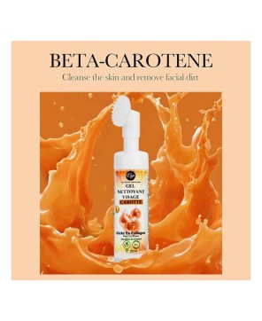 Gel Nettoyant Visage ELYS – Carotte Riche en Collagène 200 ml – Pack Revendeur 7 + 1 Gratuit (8 pièces)