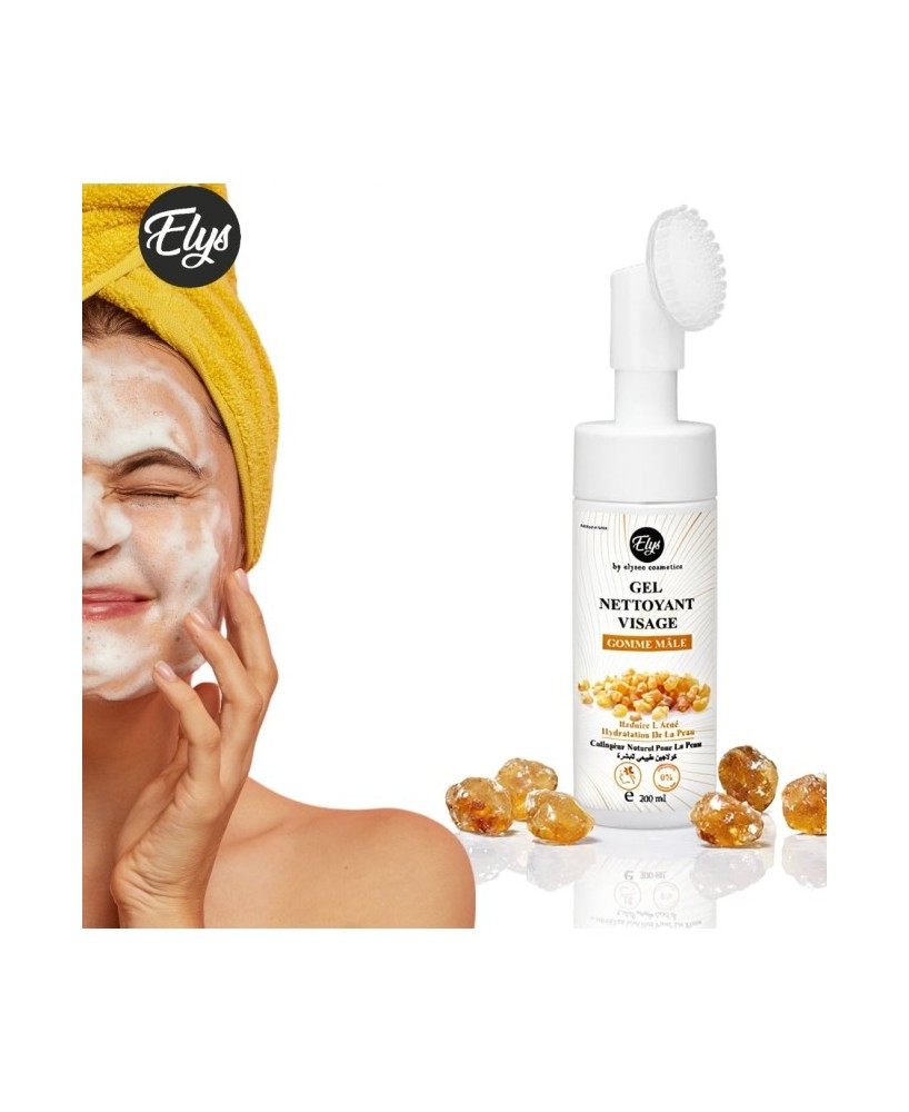 Gel Nettoyant Visage ELYS – Gomme Male 200 ml – Pack Revendeur 7 + 1 Gratuit (8 pièces)