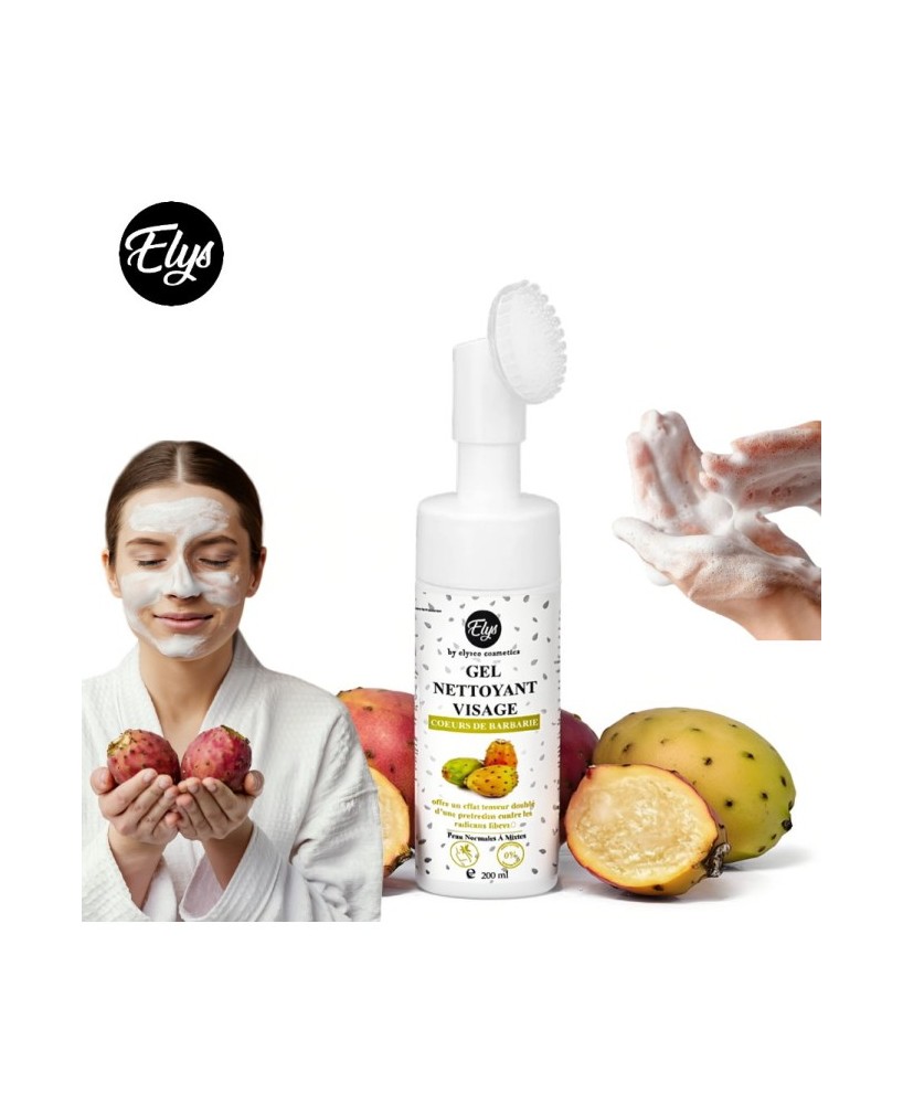 Gel Nettoyant Visage ELYS – Figue de Barbarie 200 ml – Pack Revendeur 7 + 1 Gratuit (8 pièces)