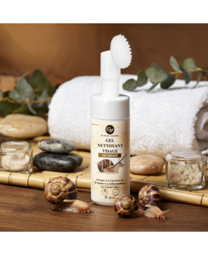 Gel Nettoyant Visage ELYS – Bave d’Escargot 200 ml – Pack Revendeur 7 + 1 Gratuit (8 pièces)