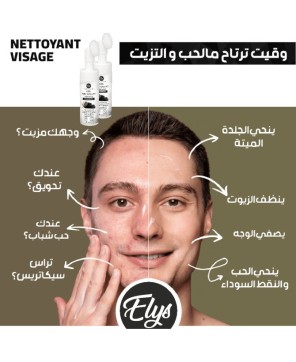 Gel Nettoyant Visage ELYS – Charbon 200 ml – Pack Revendeur 7 + 1 Gratuit (8 pièces)