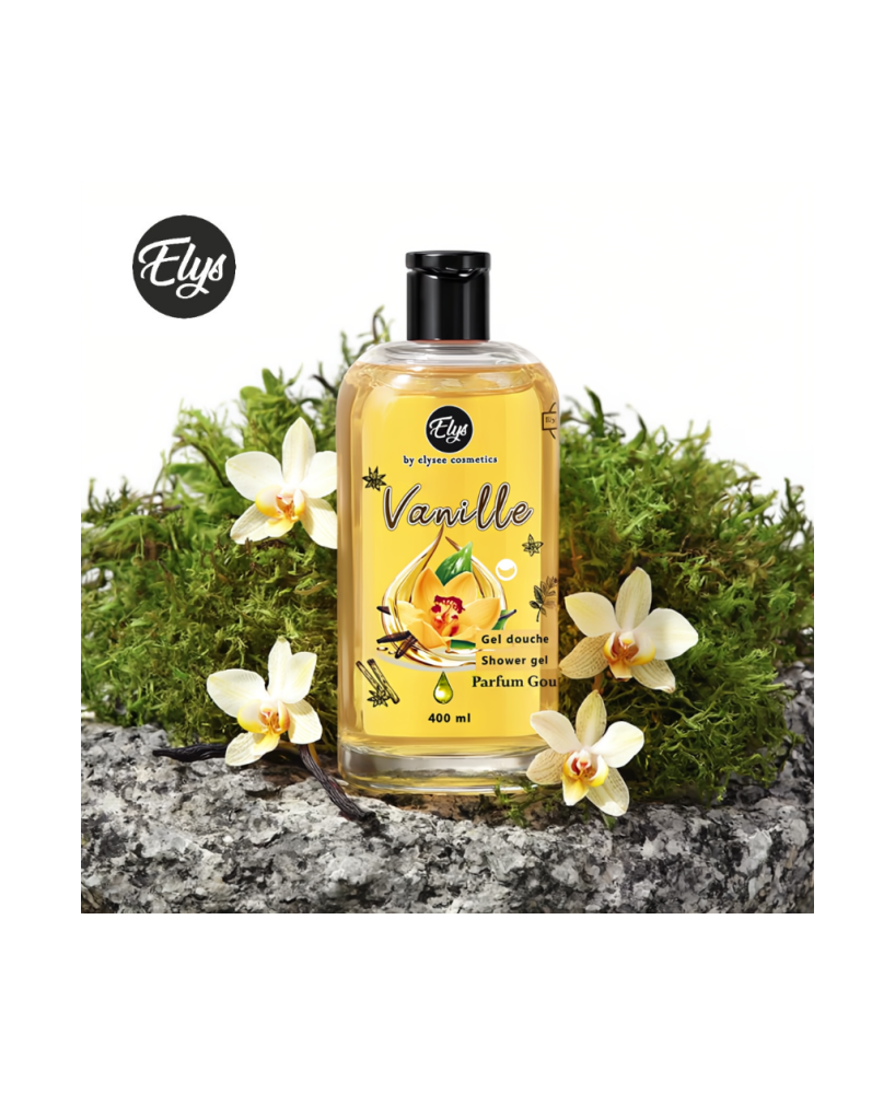 ELYS Gel Douche Vanille – 400 ml (Carton de 12 pièces + 1 gratuite)