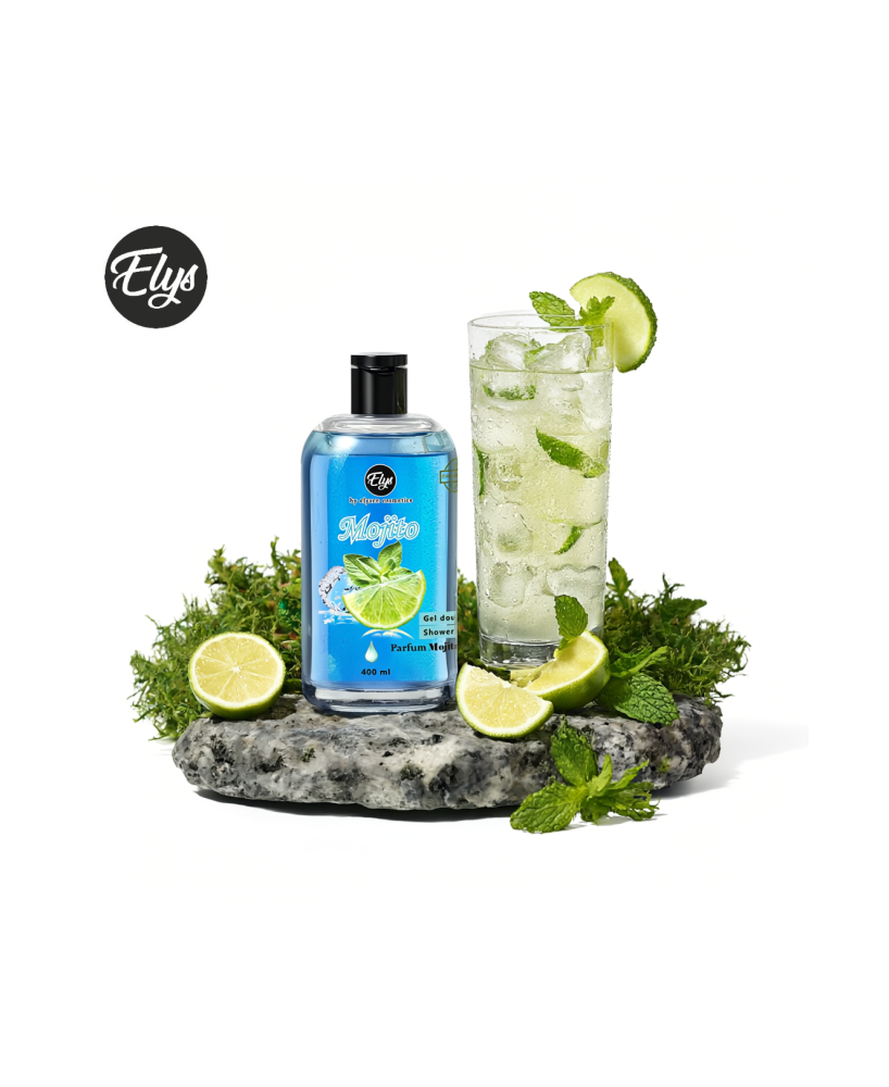 ELYS Gel Douche Mojito Menthe & Citron Vert – 400 ml (Carton de 12 pièces + 1 gratuite)