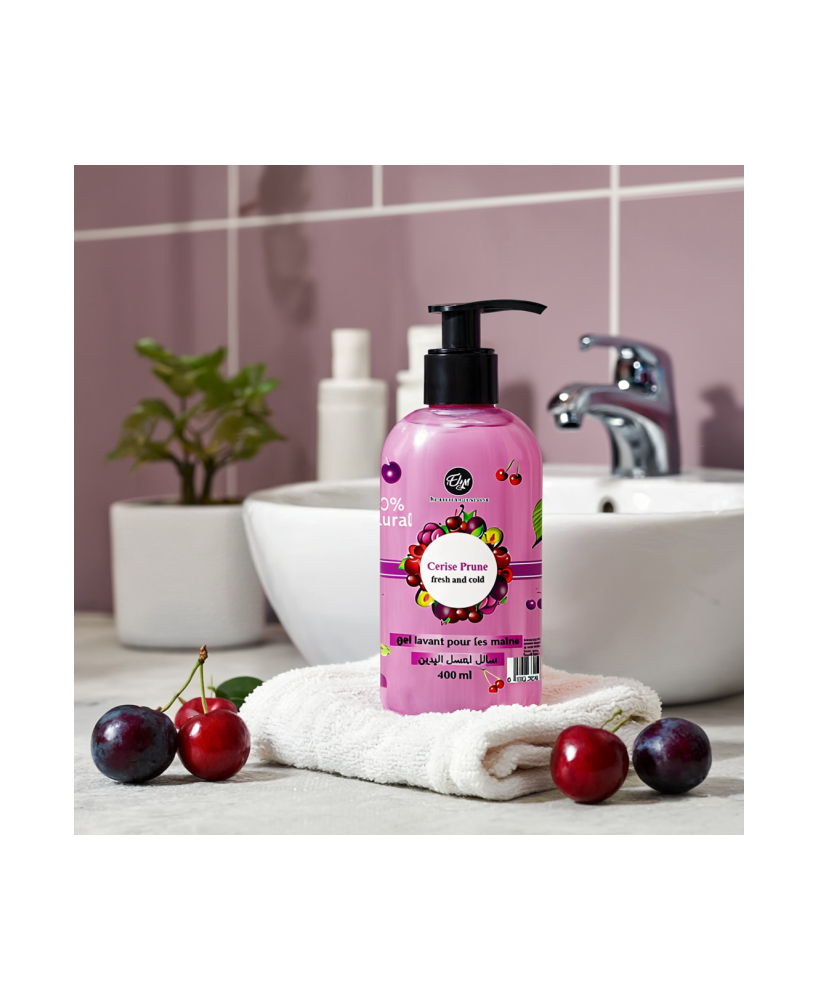 Gel Lavant pour les Mains ELYS – Cerise & Prune – 400 ml (Carton de 12 pièces + 1 gratuite)