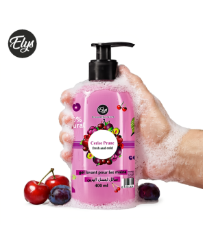 Gel Lavant pour les Mains ELYS – Cerise & Prune – 400 ml (Carton de 12 pièces + 1 gratuite)