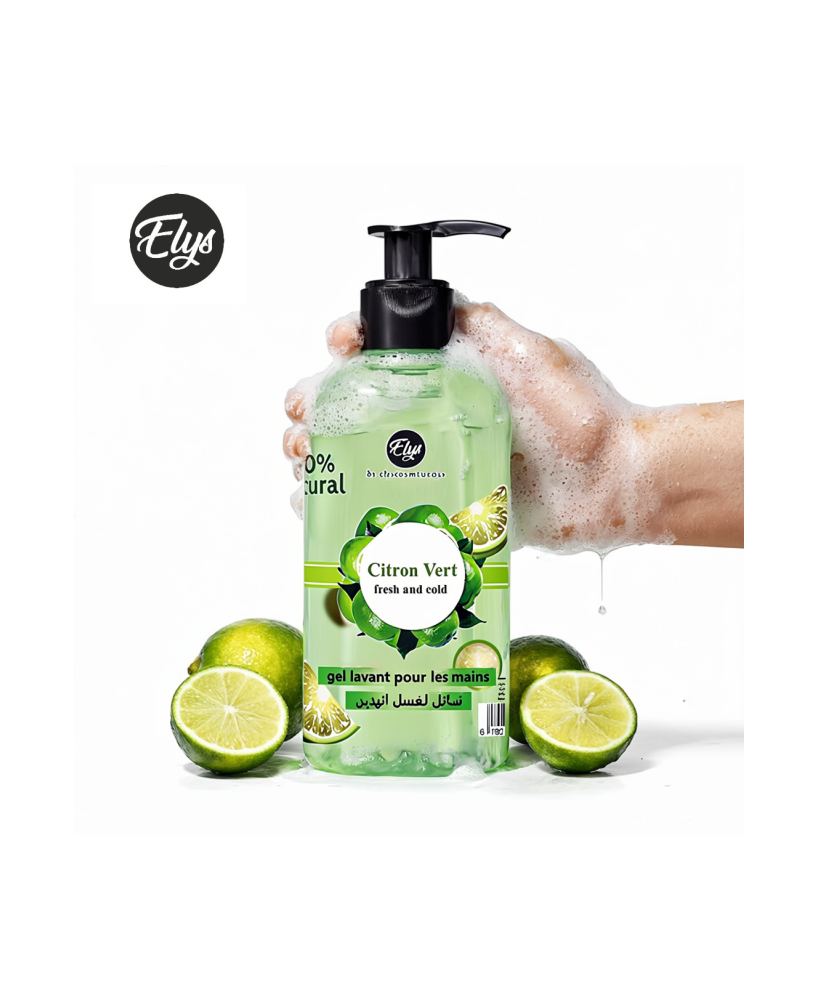 Gel Lavant pour les Mains ELYS – Citron Vert – 400 ml (Carton de 12 pièces + 1 gratuite)