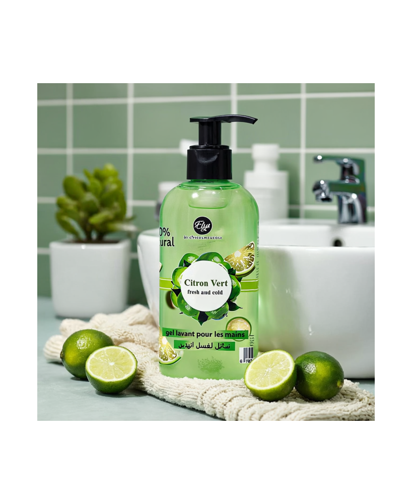 Gel Lavant pour les Mains ELYS – Citron Vert – 400 ml (Carton de 12 pièces + 1 gratuite)