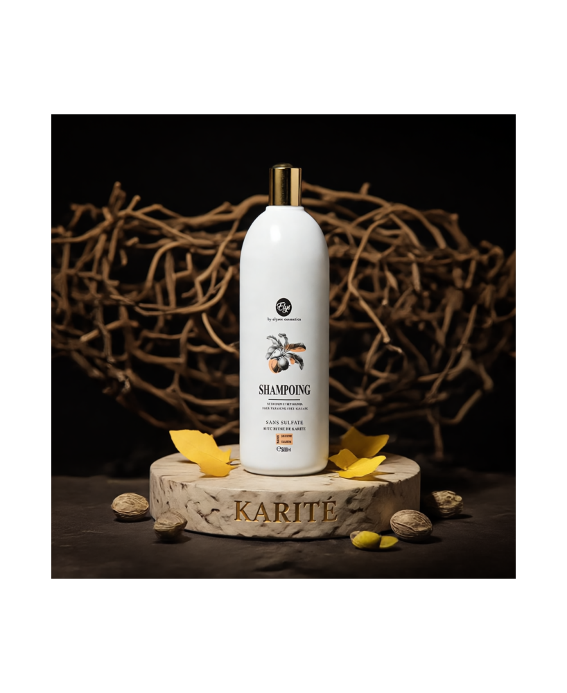 Shampooing Bio au Beurre de Karité – ELYS – Sans Sulfate – 500 ml (Carton de 6 pièces + 1 gratuite)
