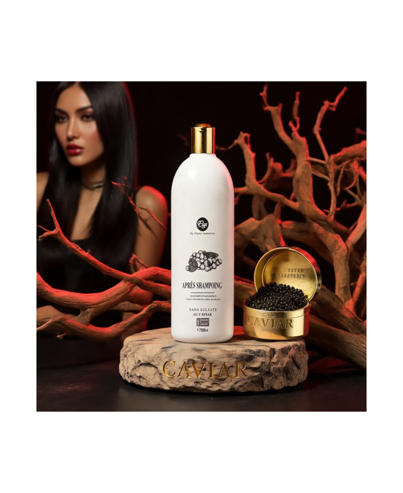 Après-Shampooing Bio au Caviar – ELYS – Sans Sulfate – 500 ml (Carton de 6 pièces + 1 gratuite)